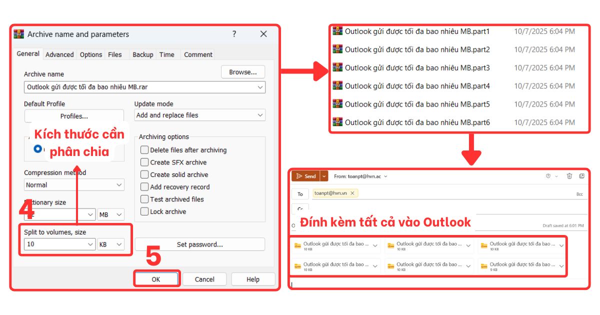outlook gửi được tối đa bao nhiêu mb