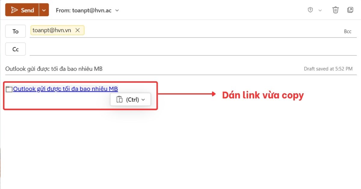 outlook gửi được tối đa bao nhiêu mb