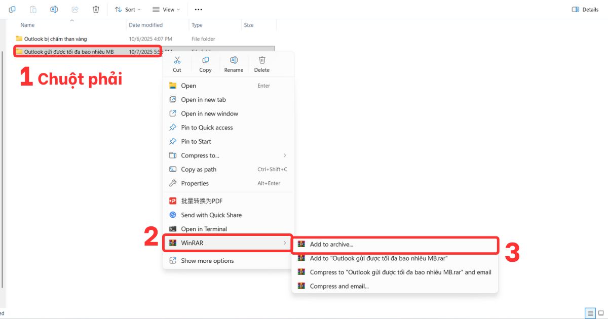 outlook gửi được tối đa bao nhiêu mb
