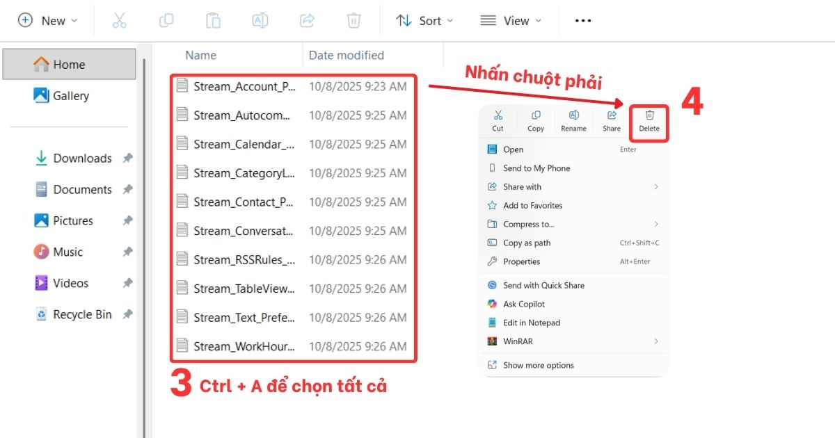 Outlook không nhận được mail mới