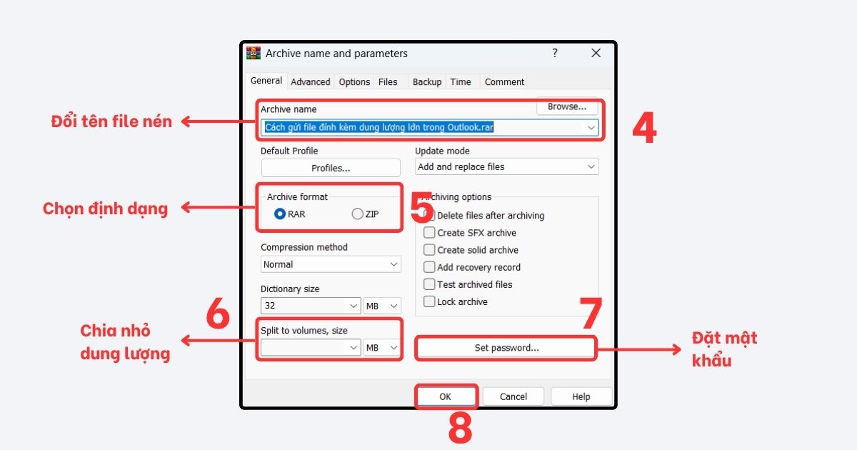 cách gửi file dung lượng lớn trong outlook