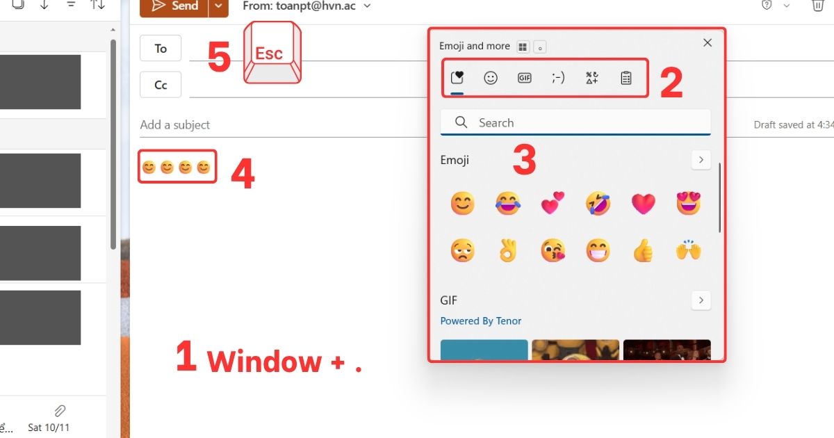Chèn icon trong Outlook