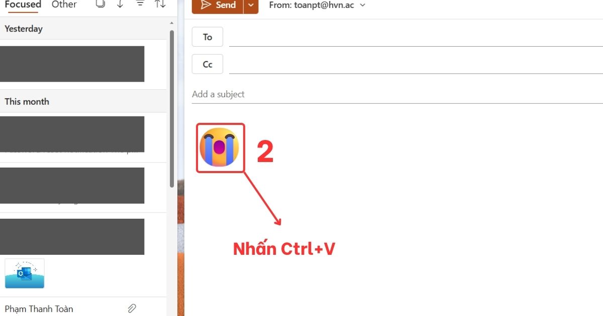 Chèn icon trong Outlook
