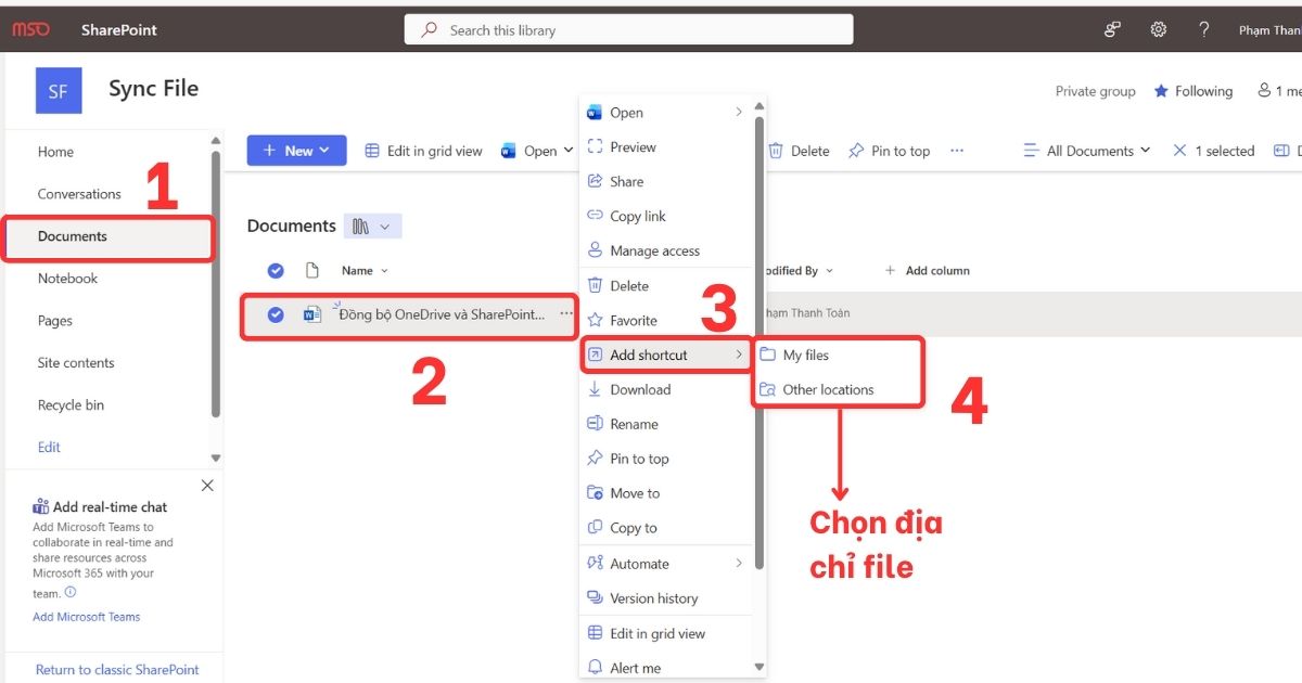 Đồng bộ OneDrive và SharePoint