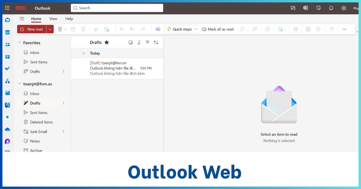 Lỗi không mở được Outlook