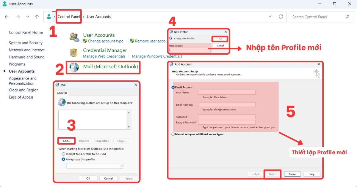 lỗi outlook working offline