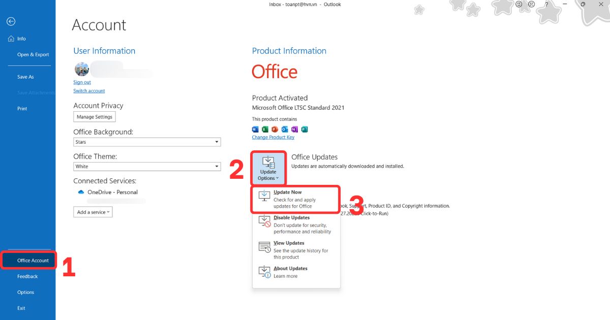 outlook không hiển thị hình ảnh trong email