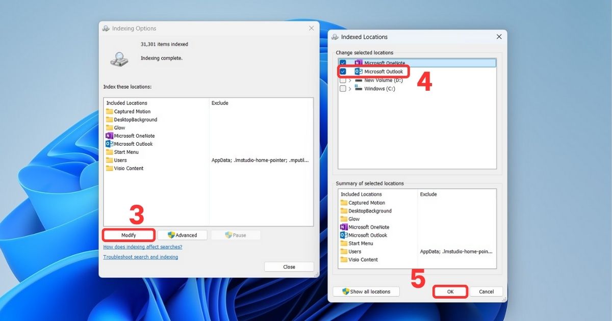 outlook không tìm kiếm được mail