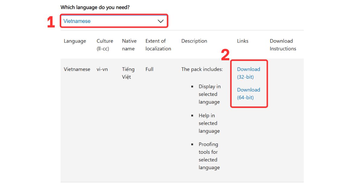 outlook tiếng việt