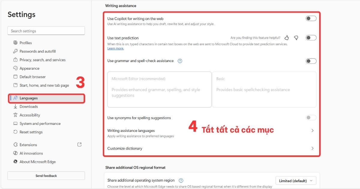 tắt kiểm tra chính tả trong Outlook Web