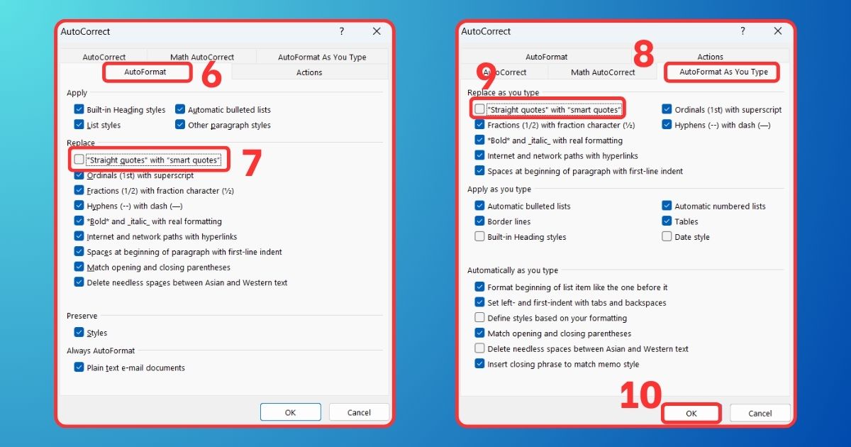 Tắt tính năng Auto Smart Quotes trên Outlook