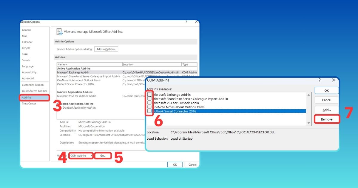 Outlook cannot log on verify you are connected