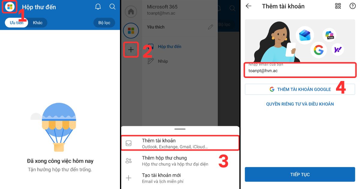 Cài mail công ty vào Outlook 365