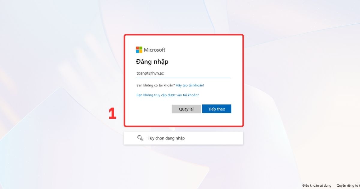 Không đăng nhập được Outlook trên máy tính