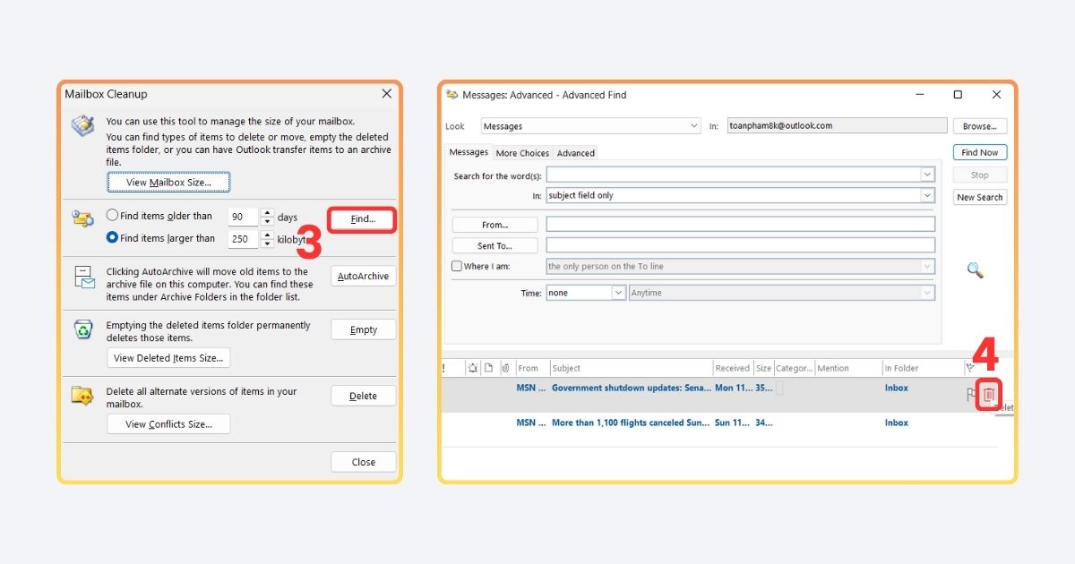 Outlook không gửi được mail