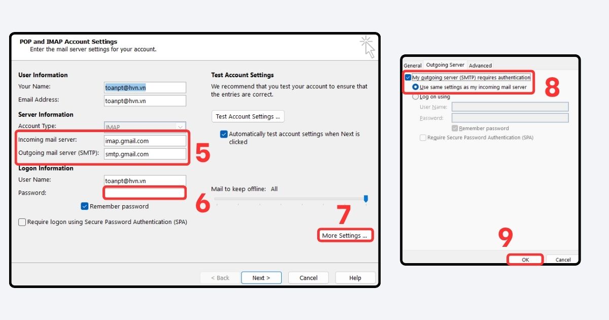 Outlook không gửi được mail