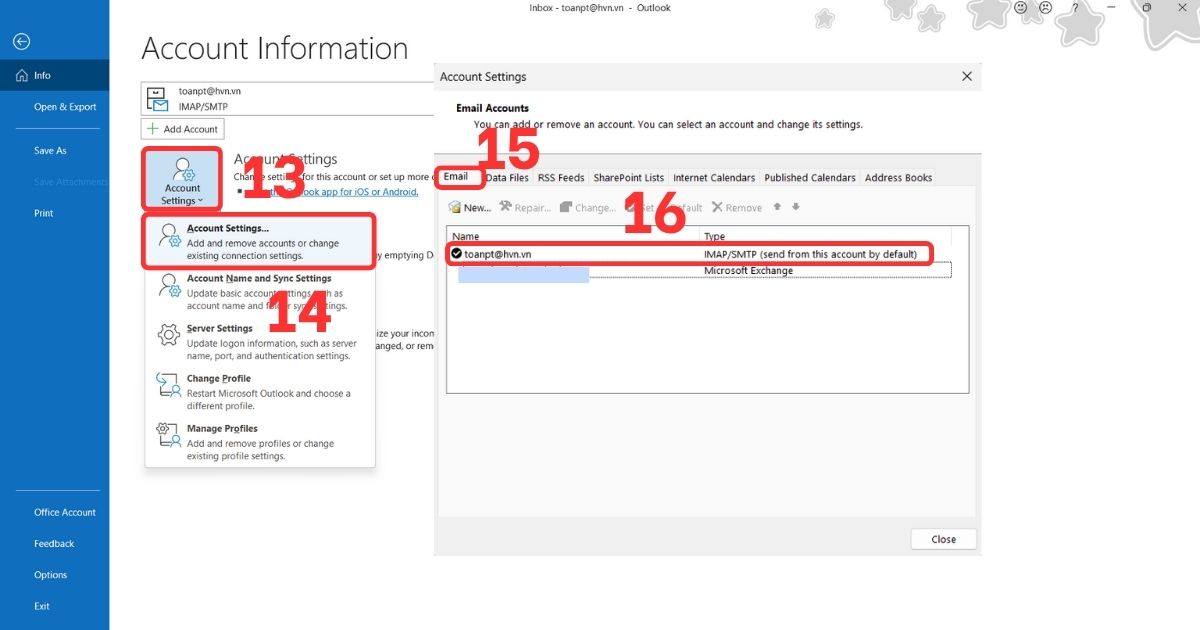Thêm tài khoản Gmail vào Outlook bằng IMAP