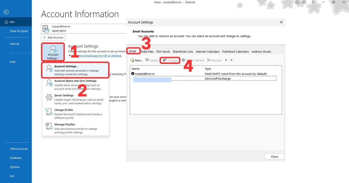 Thêm tài khoản Gmail vào Outlook bằng IMAP
