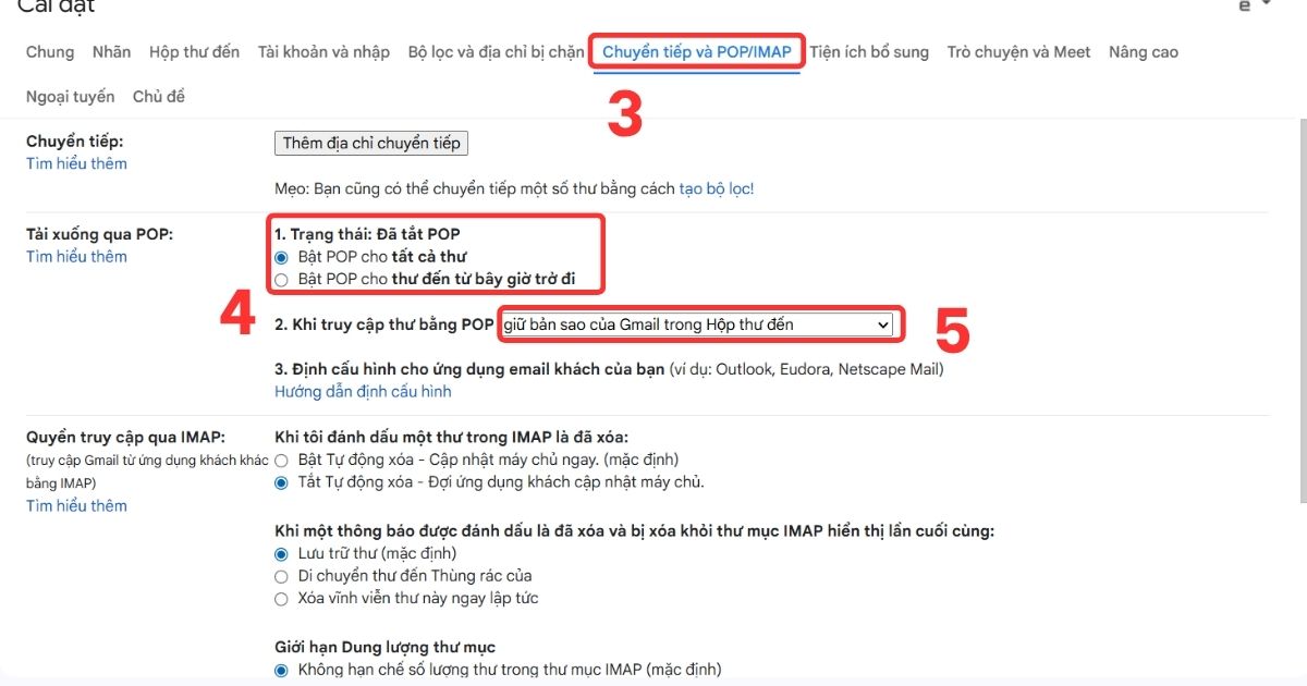 Thêm tài khoản Gmail vào Outlook bằng POP