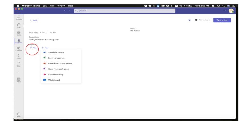 Cách nộp bài tập trên Microsoft Teams