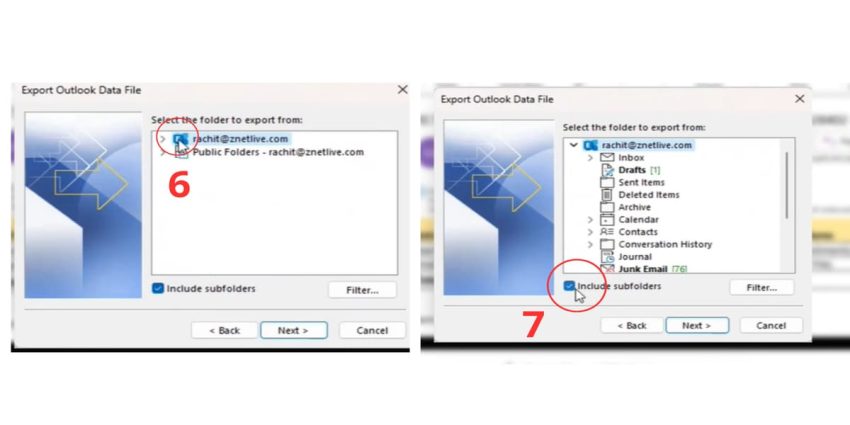 Backup outlook email
