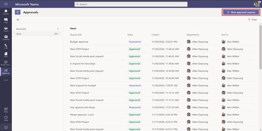 Các ứng dụng trong Microsoft teams
