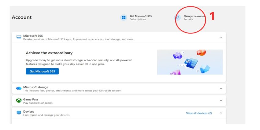Cách đổi mật khẩu outlook