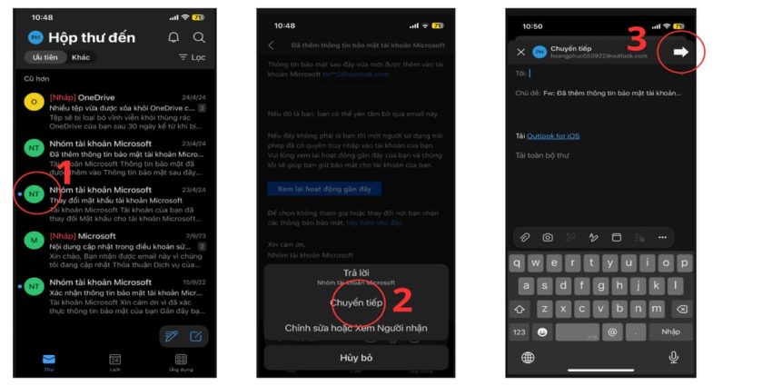 Cách forward mail trong outlook