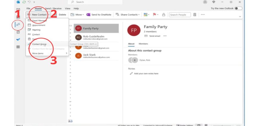 Cách tạo group email trong outlook