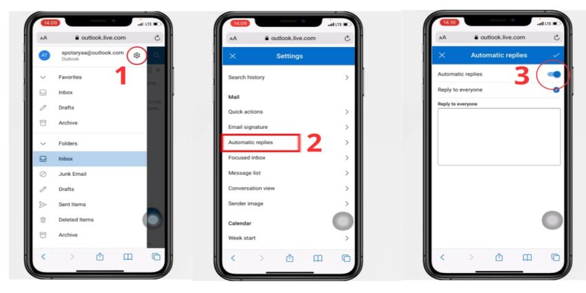 Cài đặt mail tự trả lời trong outlook