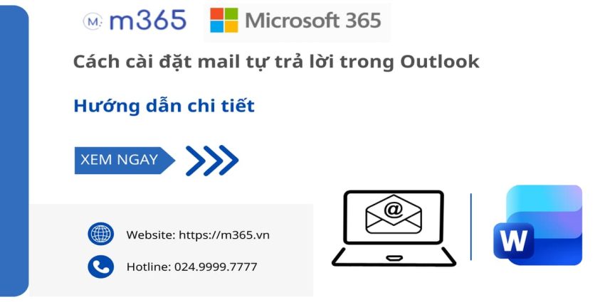 Cài đặt mail tự trả lời trong outlook