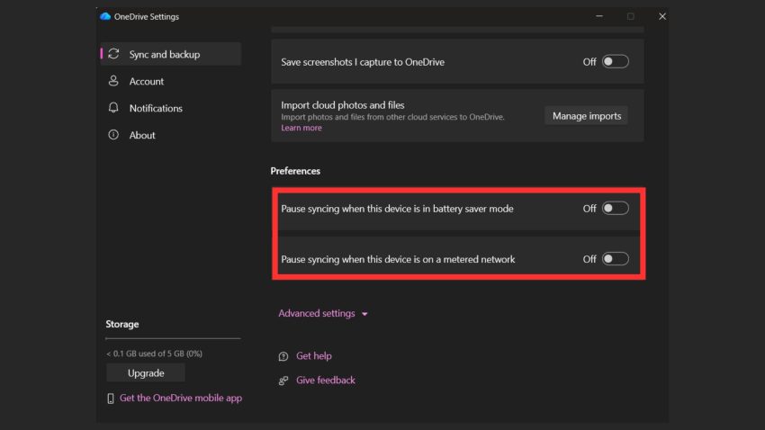 Tắt đồng bộ OneDrive trên Windows