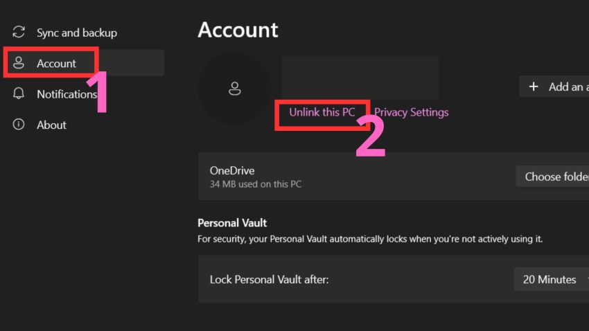 Tắt đồng bộ OneDrive hoàn toàn (Unlink tài khoản)