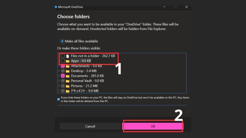 Cách tắt đồng bộ OneDrive dành riêng cho thư mục