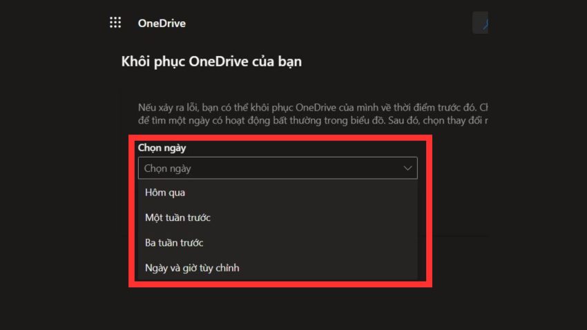 Cách khôi phục dữ liệu đã xóa trên OneDrive bằng tính năng Restore your OneDrive
