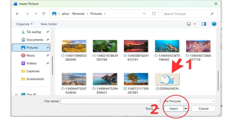 Cách làm nhãn vở trên word
