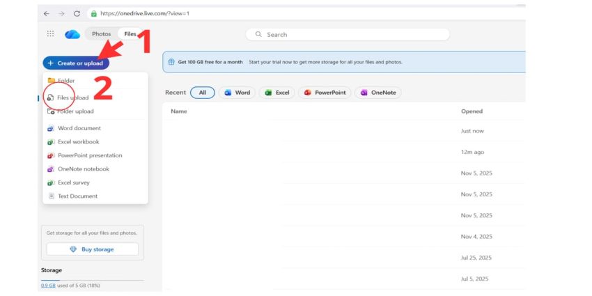 Cách lưu file Excel vào OneDrive
