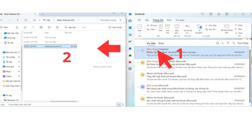 Lưu email outlook vào ổ cứng 