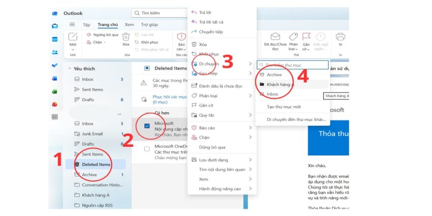 Xóa Folder trong Outlook có mất không