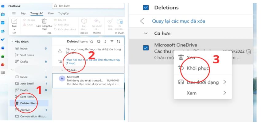 Xóa Folder trong Outlook có mất không