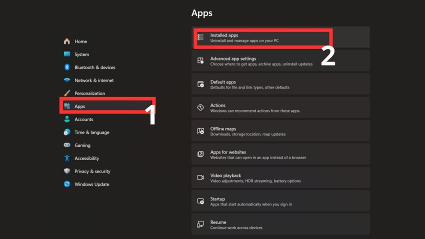 Cách 1: Gỡ bằng Settings (Cài đặt hệ thống)