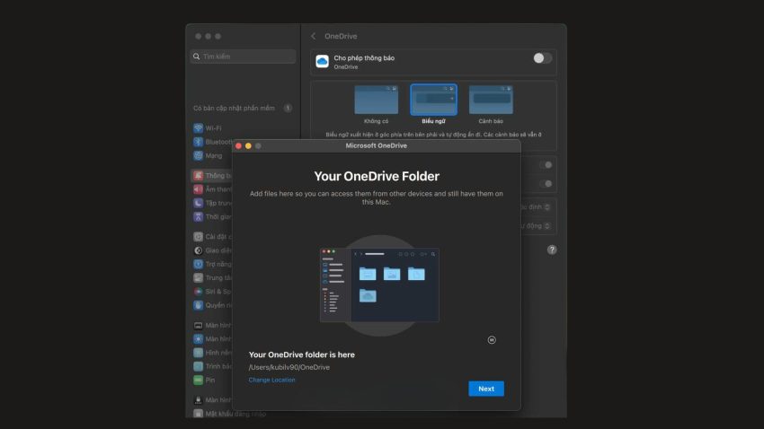 Cách đăng nhập OneDrive trên MacBook