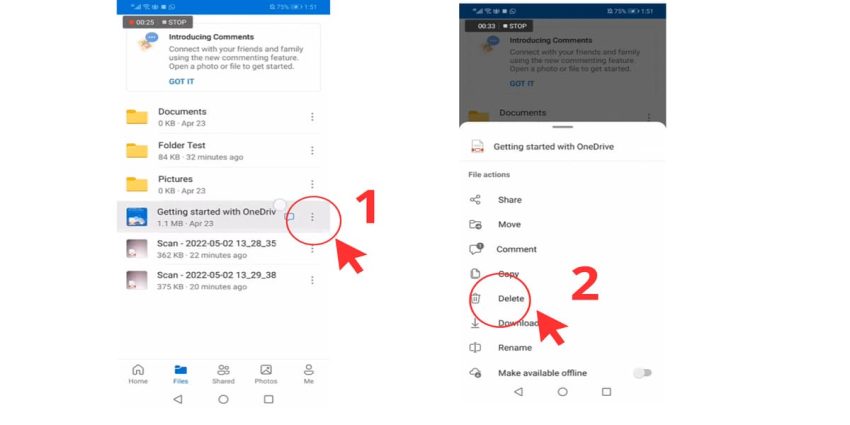 Cách xóa file OneDrive