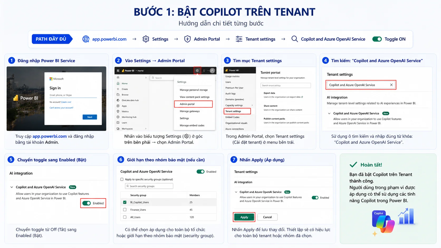 Bước 1 bật Copilot