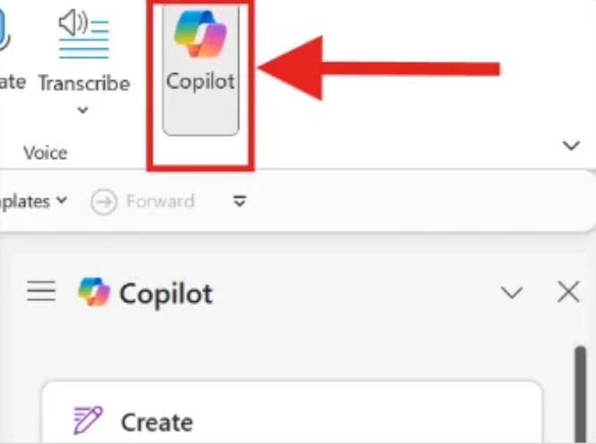 Bước 2 hướng dẫn mở thủ công Copilot Panel