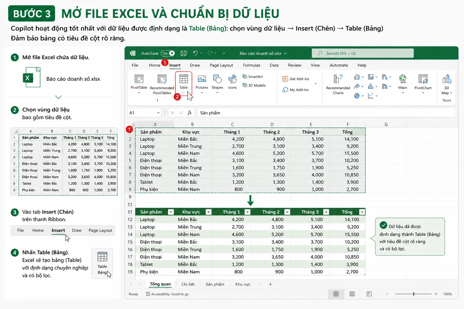 Bước 3 mở Excel