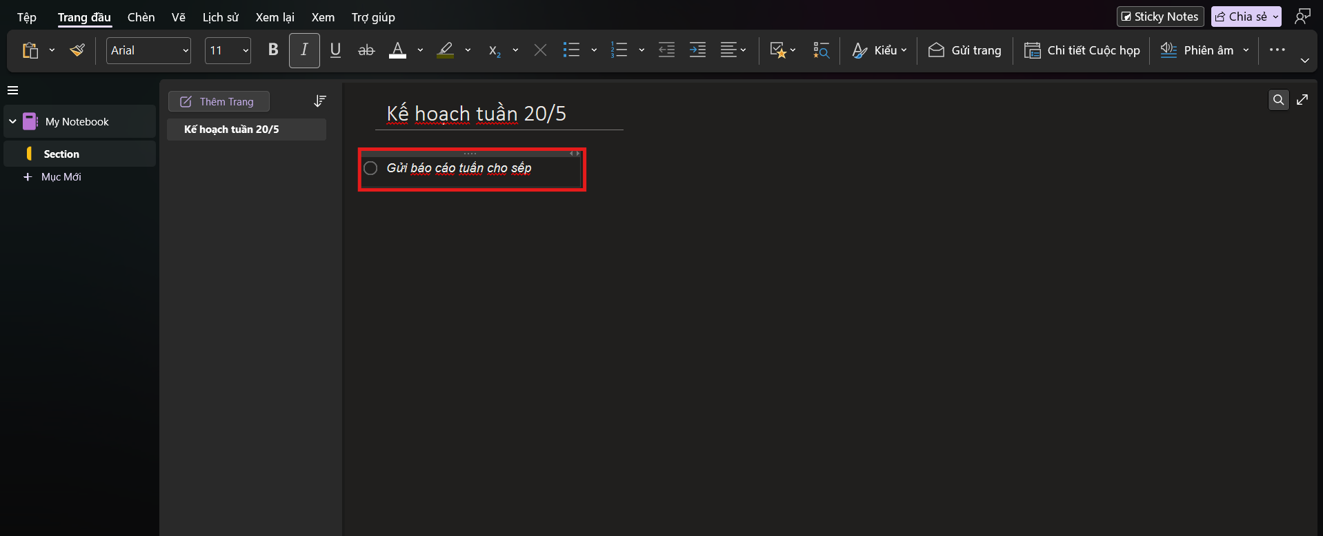 Bước 4 hướng dẫn tạo nội dung to do list