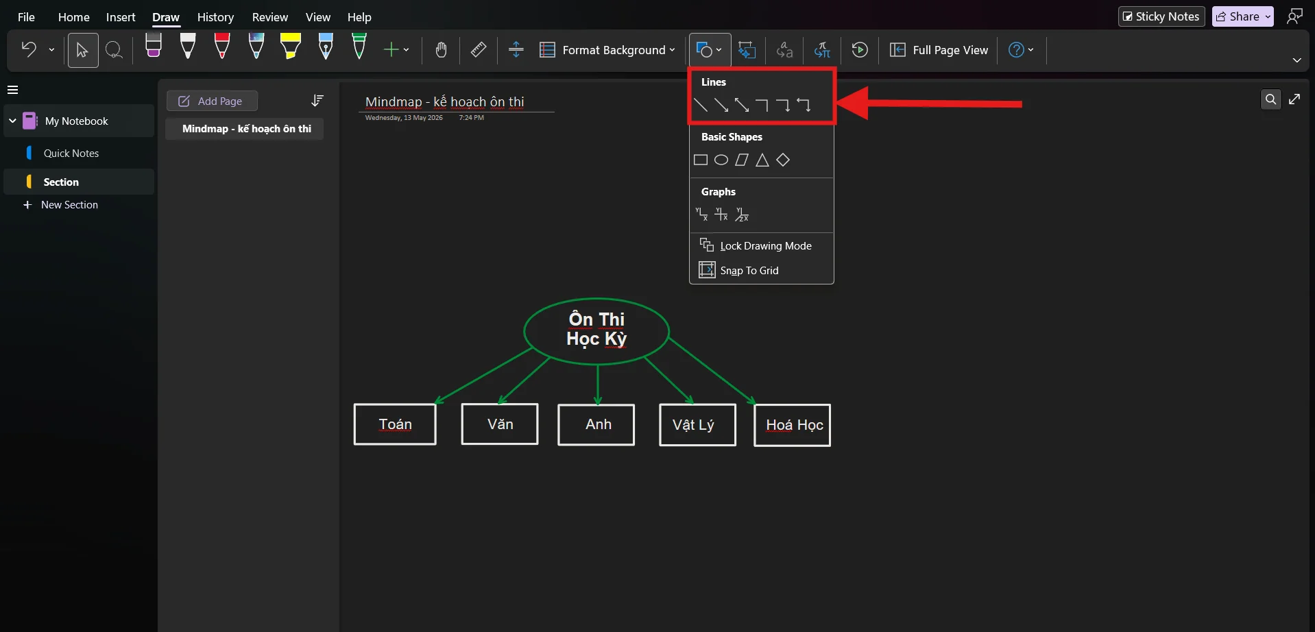 Bước 4 kết nối bằng Line shape