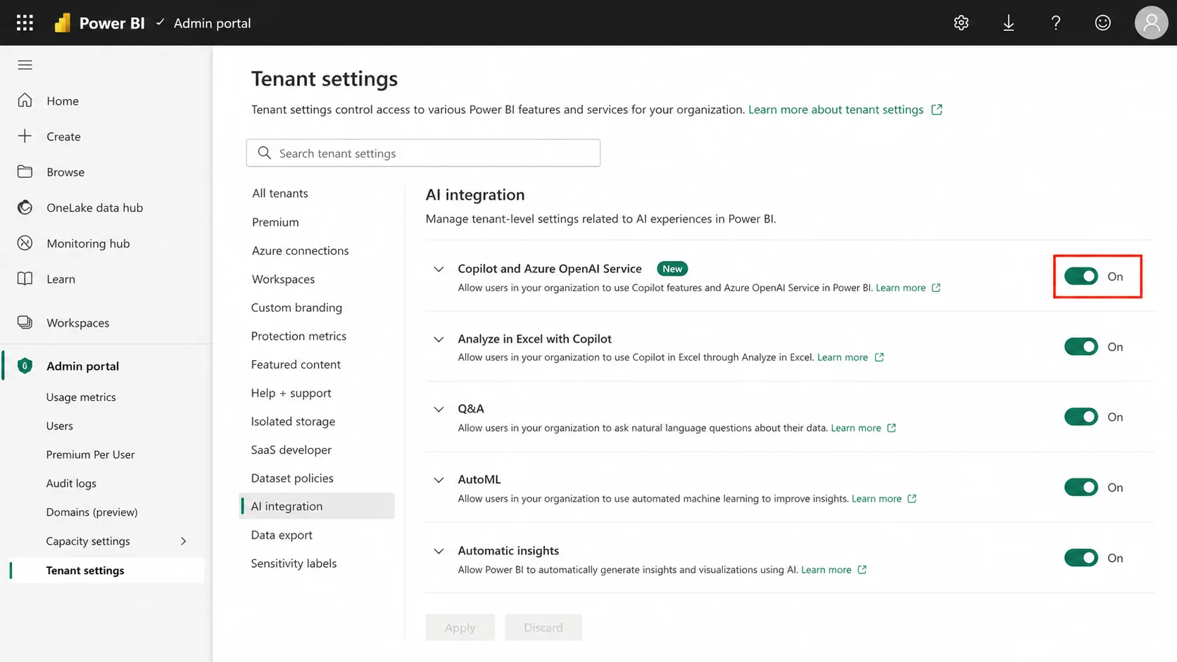 Cách bật Copilot trong Power BI