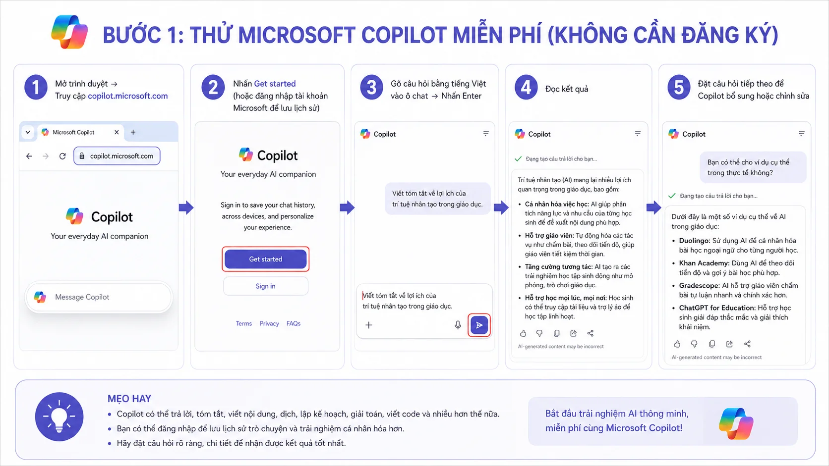 Cách dùng Copilot web